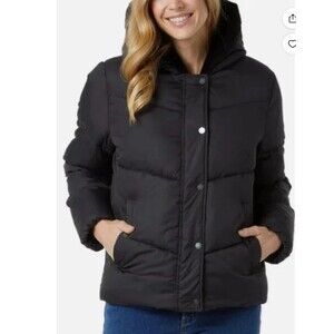 32 Degrees Heat Women's Puffer Jacket Black Polyester Size  2X   [A1]